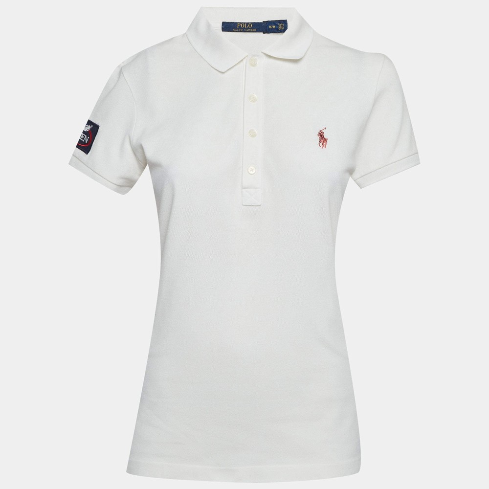 Polo Ralph Lauren White Jersey Pique Polo TShirt M
