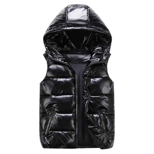 Mens Winter Puffer Vest Quilted Hooded Sleeveless Padded Bubble  Water Proof