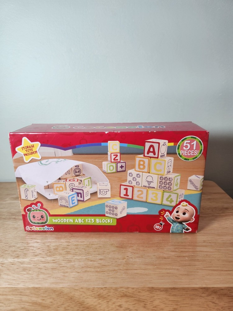 CoComelon 51-Piece Classic ABC Wooden Block Set NEW Opened Box