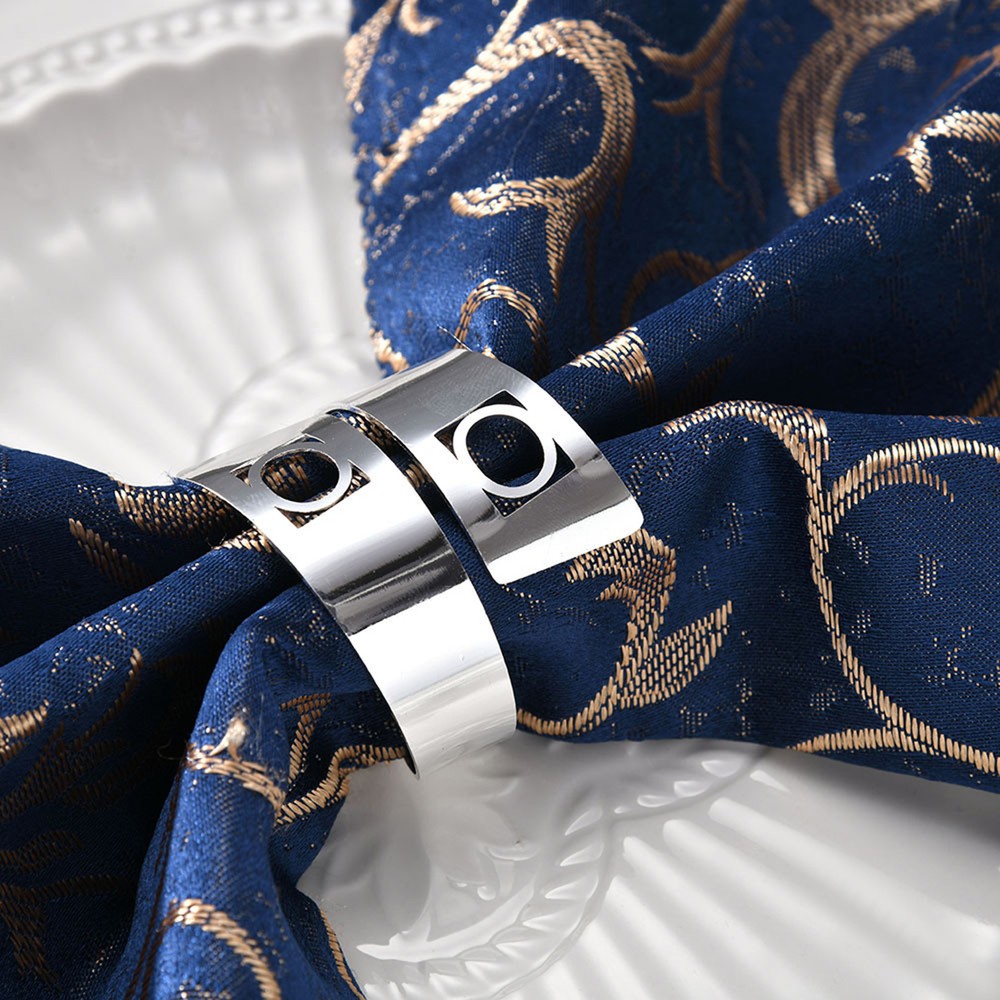 2 Pcs Napkin Rings Hollow Out Decorative Hotel Party Banquet Ball Napkin Rings