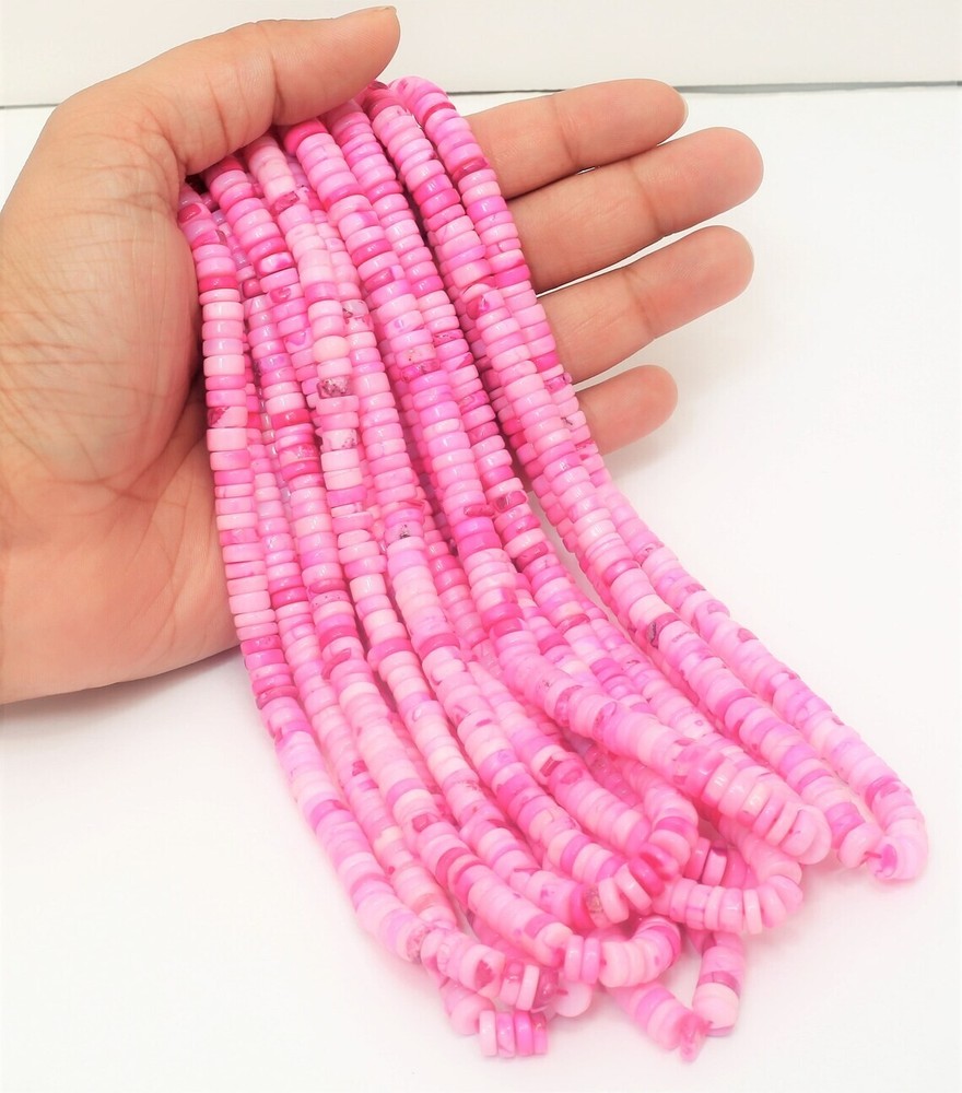 Hot Pink Dot Disco Smooth Square 3-5mm Hessonite Garnet Beads