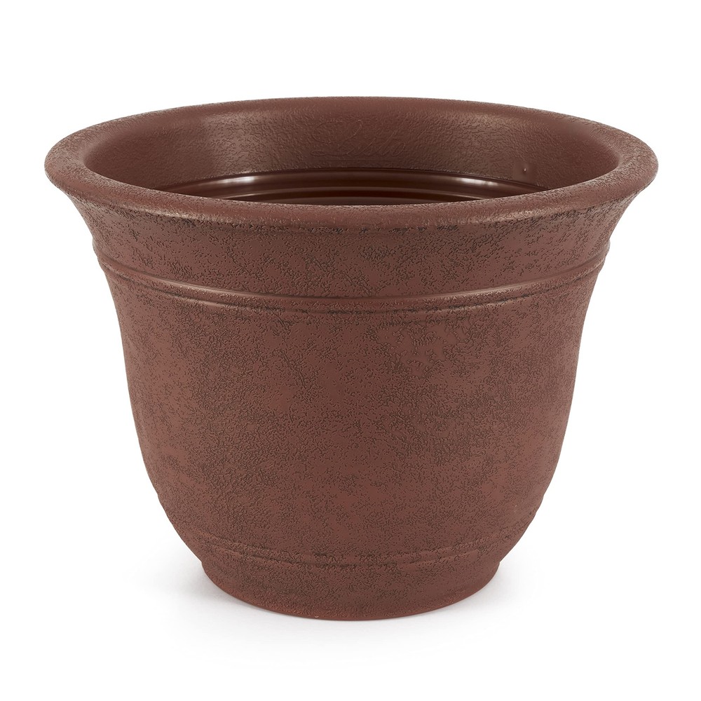 13 Inch Sierra Round Self Watering Planter - Weather Resistant Plastic Resin ...