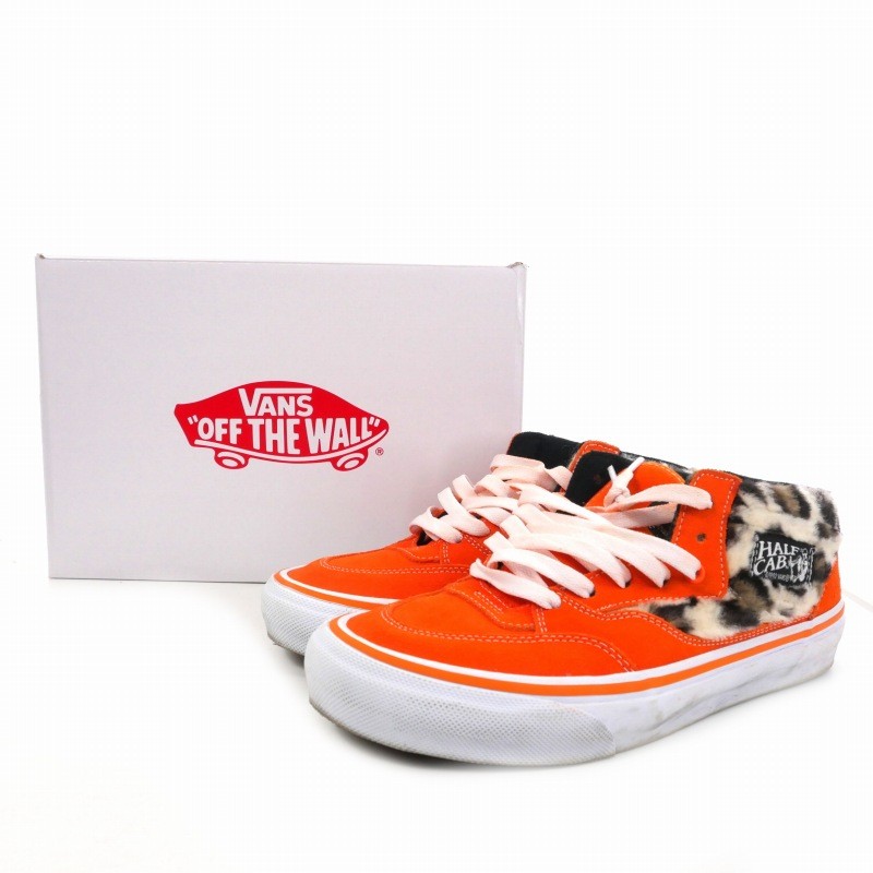 Men's Vans 23Aw Half Cab Leopard High-Top Sneakers US8 Orange VN0A5KYOA