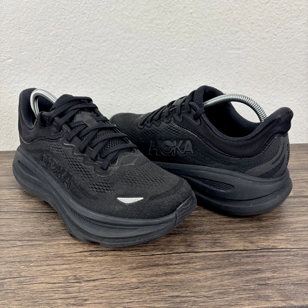 Hoka One One Bondi 9 Women's Size 10D Triple Black Running Shoes Sneaker Comfort
