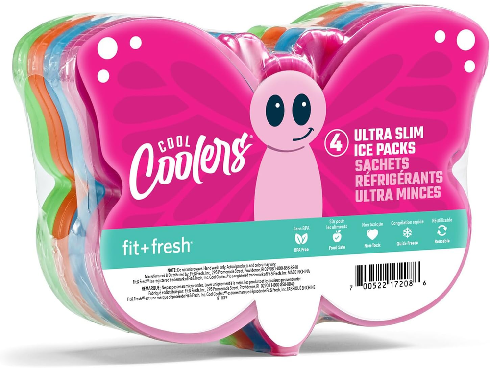 Slim Cool Coolers Ice Packs for Kids Lunch Bags and Boxes