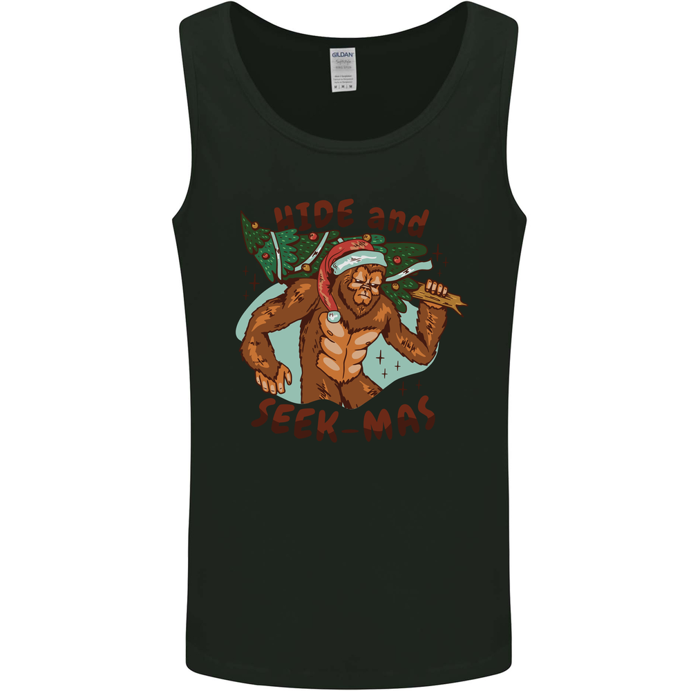 Bigfoot Hide and Seekmas Funny Christmas Mens Vest Tank Top