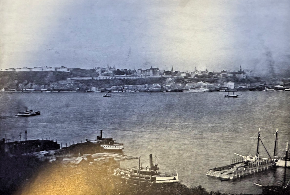 1908 Vintage Magazine Illustration Quebec Harbor Canada