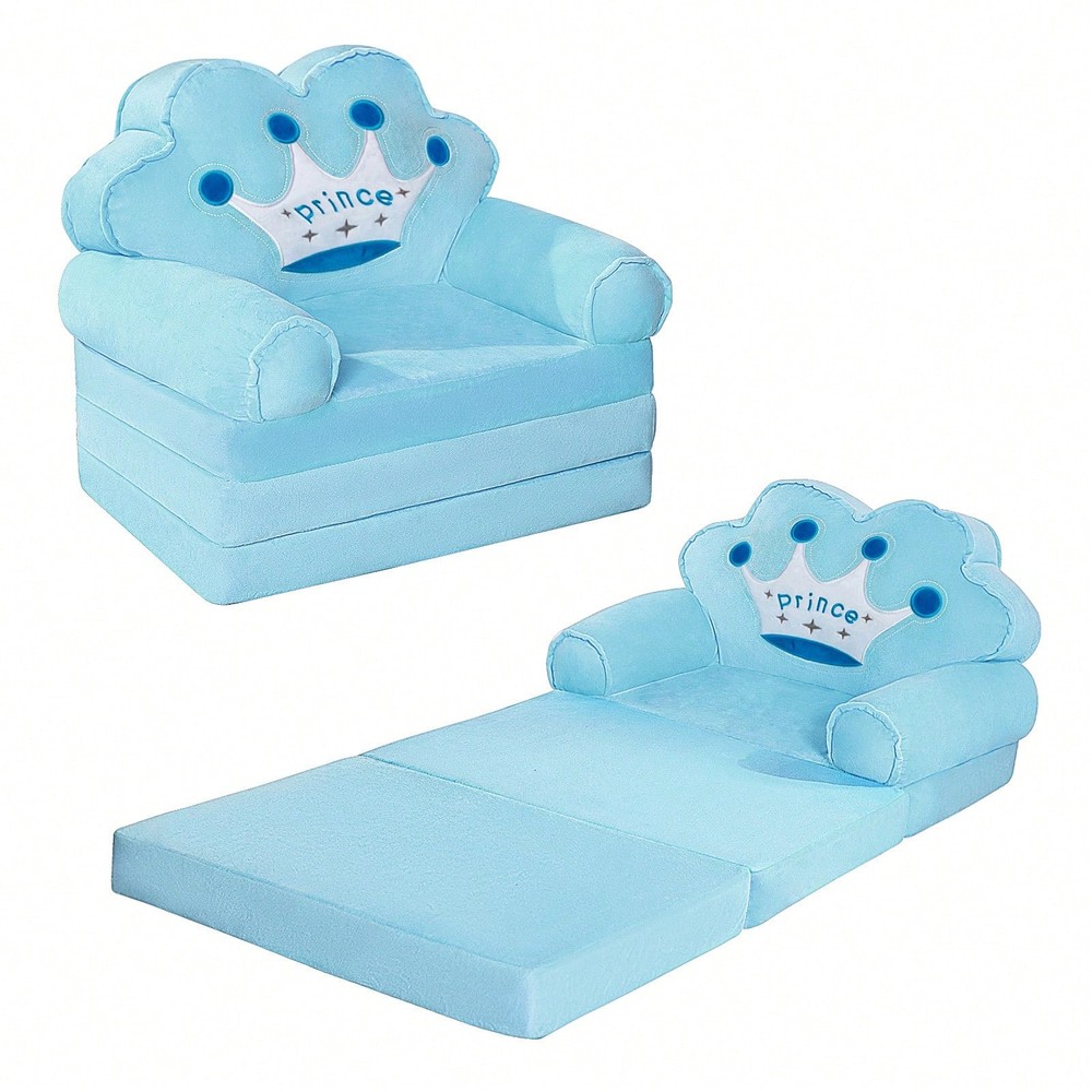 New Foldable Pink Cartoon Princess Sofa Bed for Toddlers 18+ Months with Foam - Perfect for Bedroom