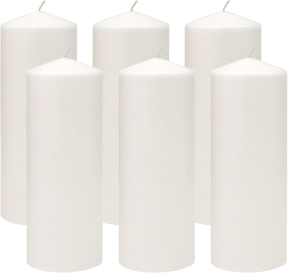 Stonebriar Unscented White Tall Pillar Candles, 80 Hour 3
