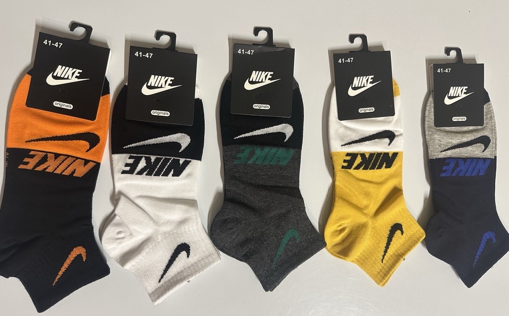 Nike Socks Unisex Ankle Socks Originals 5 Pairs Colorway Sz Large Socks NWT