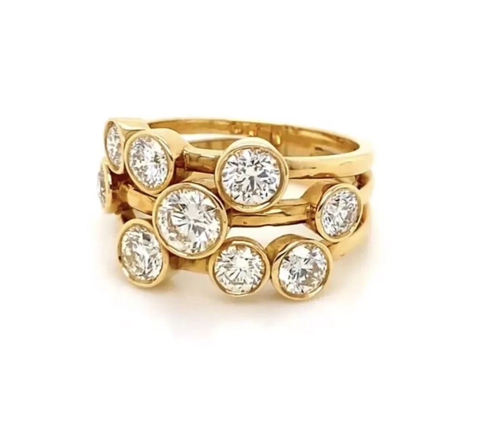 14k Yellow Gold Plated 2CT Round Lab Diamond Wedding Ring