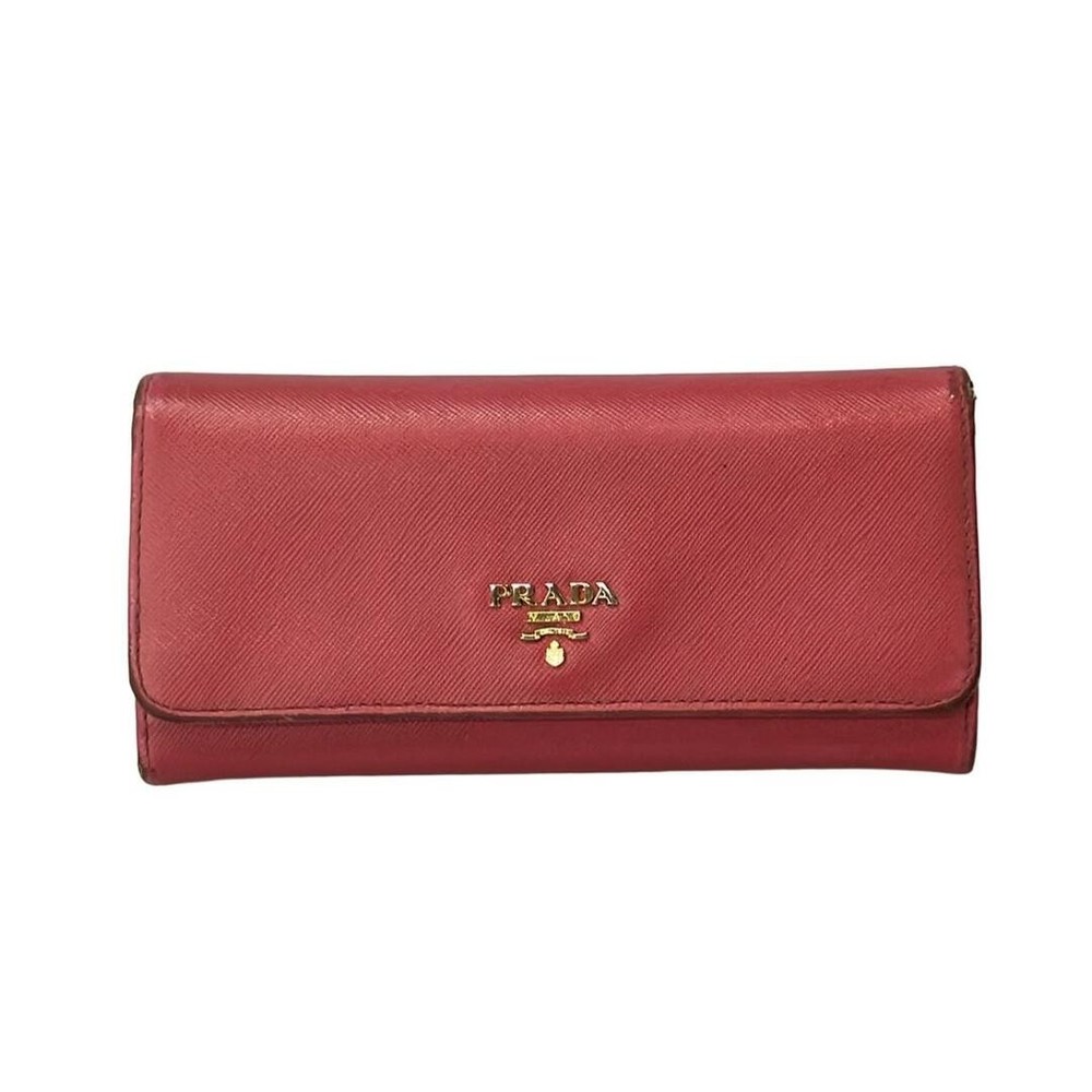 Prada Long Wallet for Ladies with Corner Scratches and Rim Peel Damage
