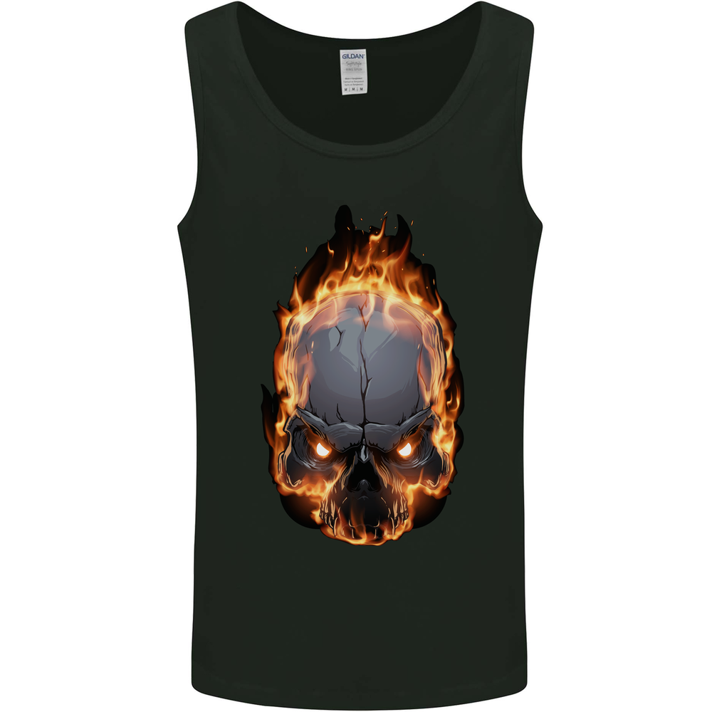 Fire Skull Mens Vest Tank Top