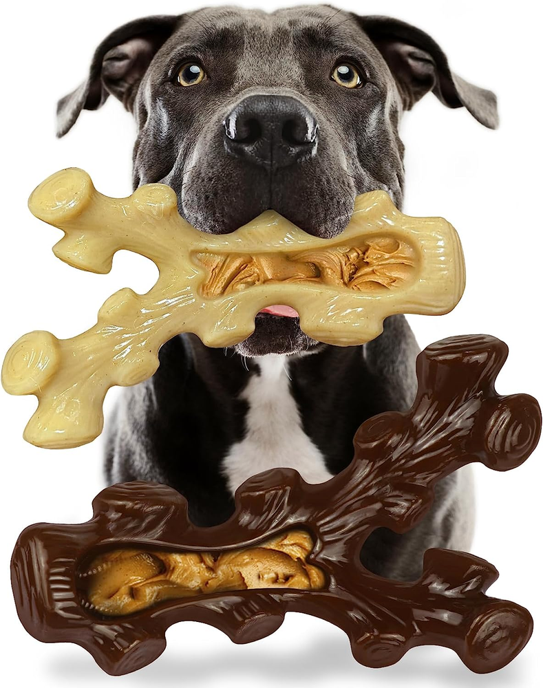 2 Pack Durable Dog Chew Toys for Aggressive Chewers - Boredom Relief & Mental Stimulation