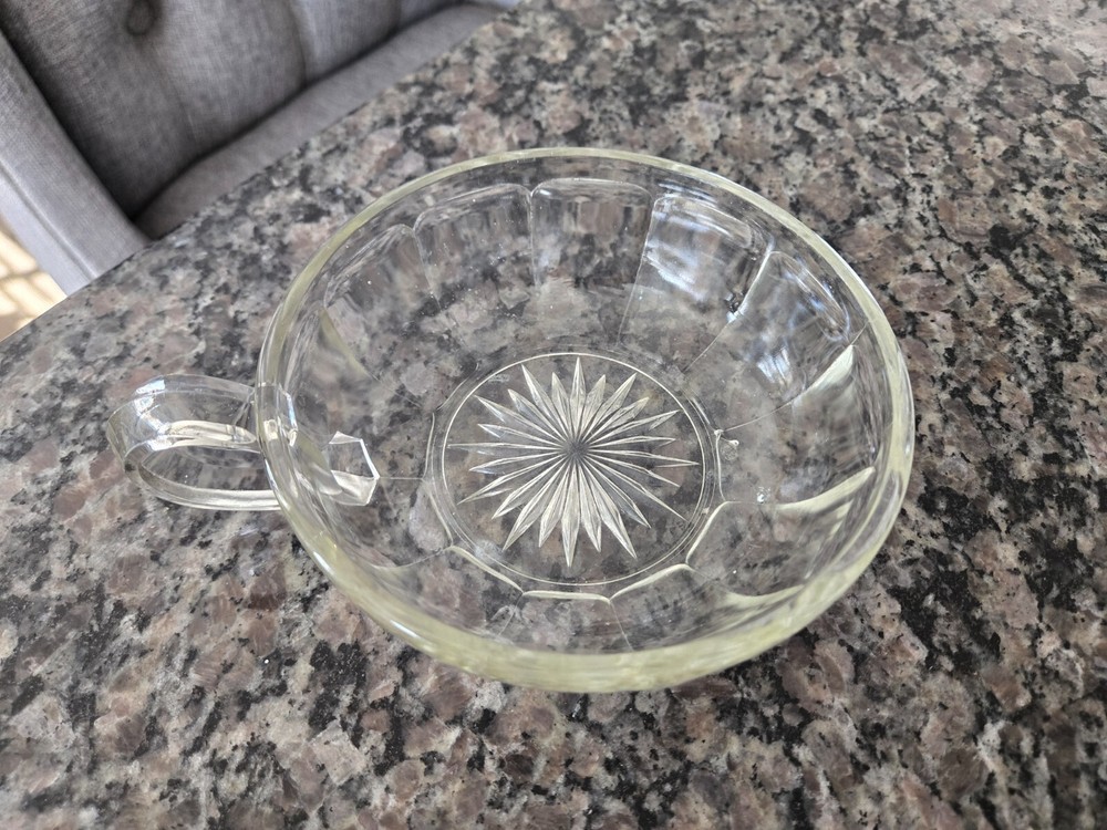 Vintage Glass Etched Candy Trinket Bowl or Decorative Dish  