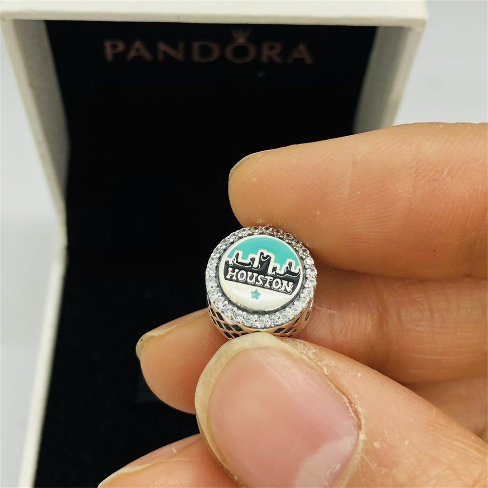 Pandora Houston Texas Exclusive Round Moments Charm |S925 SILVER