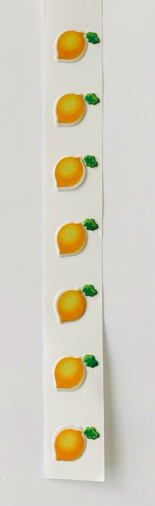 Vintage 1980s Puffy LEMON Scratch N Sniff Fruit Smell Stickers Vinyl Stick-Ons