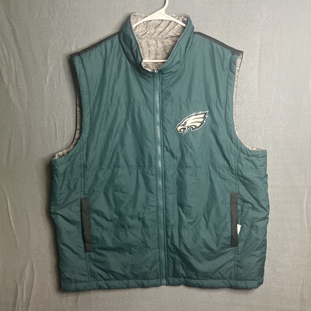 Mens NFL Football Team Philadelphia Eagles Reversible Puffer Puffy Vest XXL