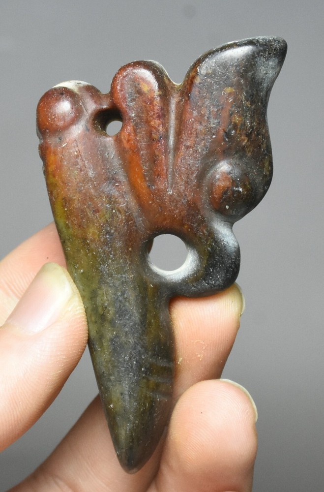 7CM Hongshan Culture Ancient Jade Carved Bird Amulet Pendant