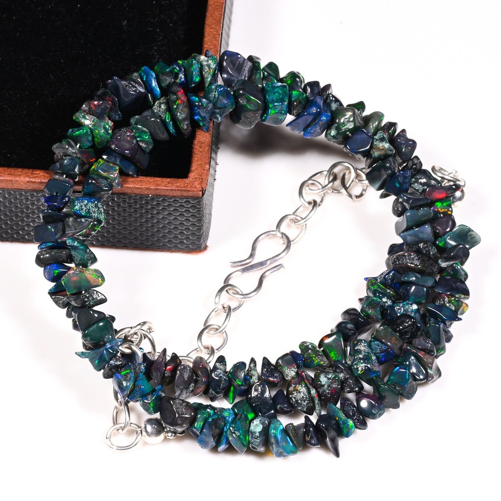 Ethiopian Black Opal Chip Necklace with Loose Opals - M-414