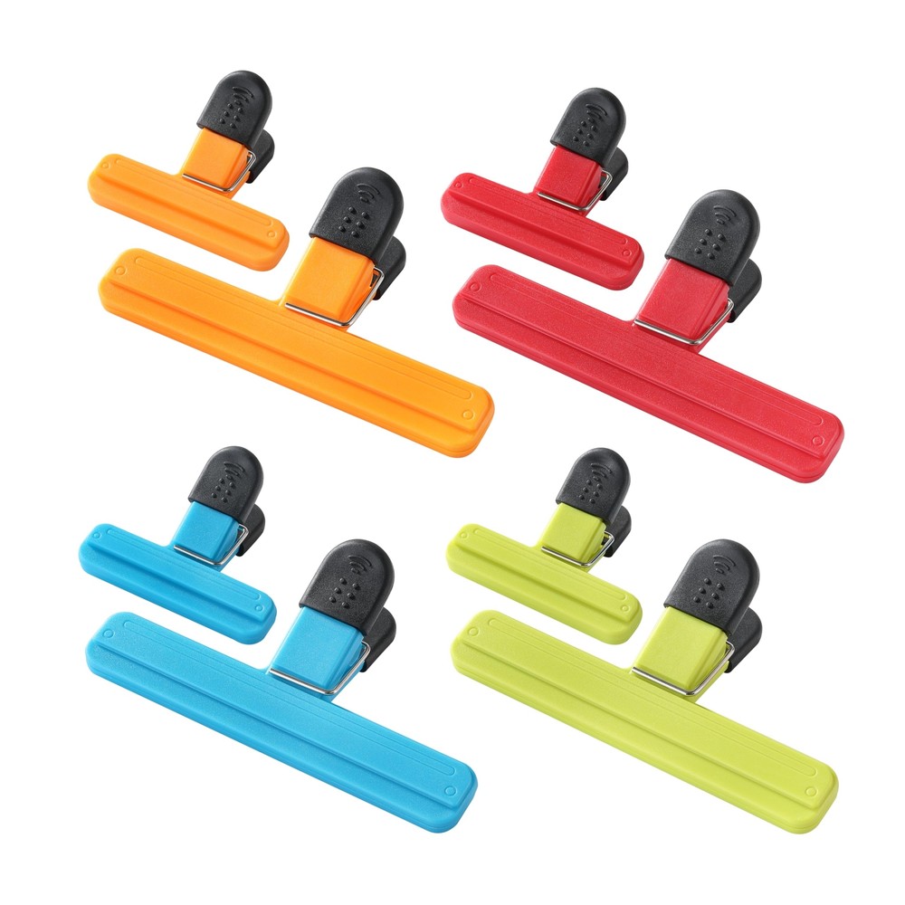 t8PCS Wide Open Chip Bag Clips for Food Storage, Assorted Sizes