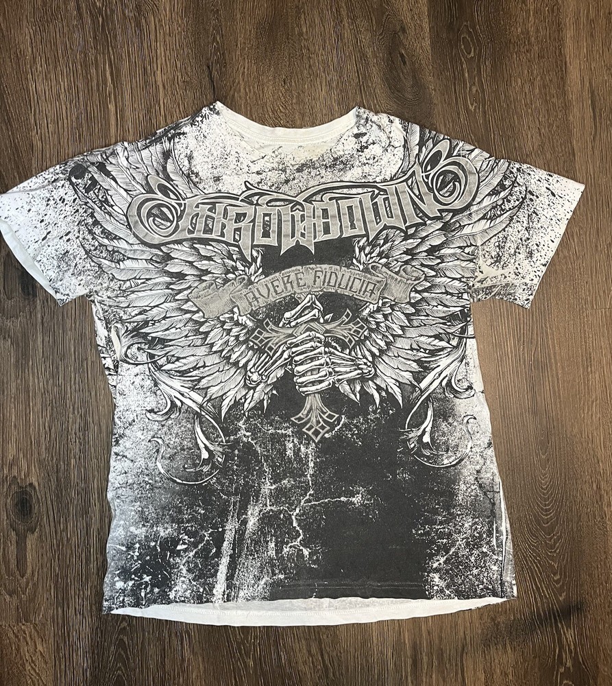 AFFLICTION Style MMA Throwdown M Tshirt AOP VTG