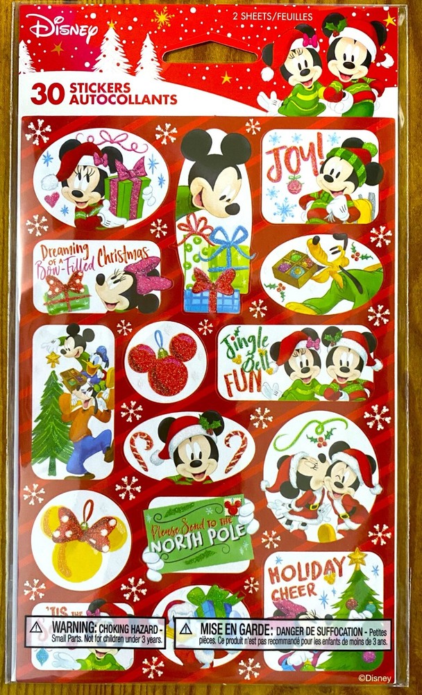 Mickey Mouse Minnie Disney Christmas Stickers