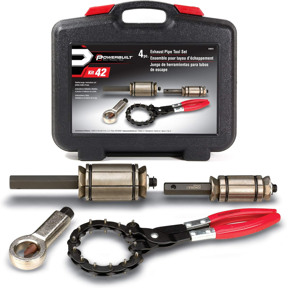 4-Piece Exhaust Pipe Tool Kit for Tailpipe Repair, Dent Removal, and Expansion