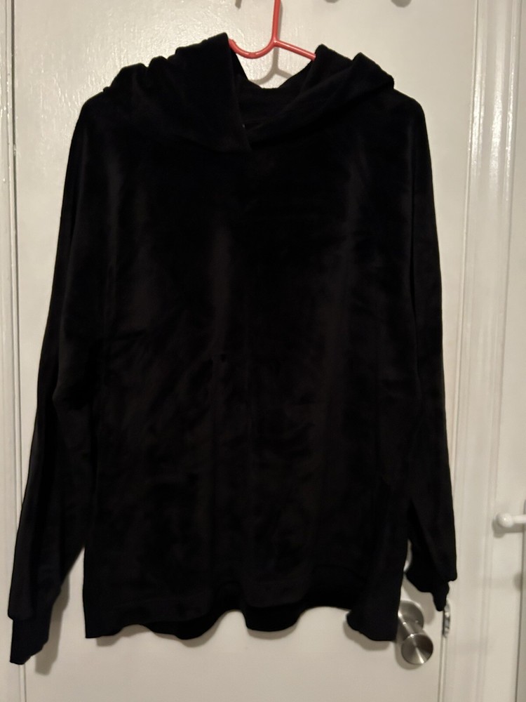 Members Mark Plush Hoodie XL Black Relaxed Fit Cozy Sweatshirt EC-image