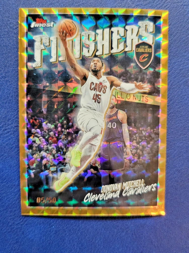 2025-26 Topps Finest - Finishers Donovan Mitchell #FI-7 Gold Geo Refractor 05/50