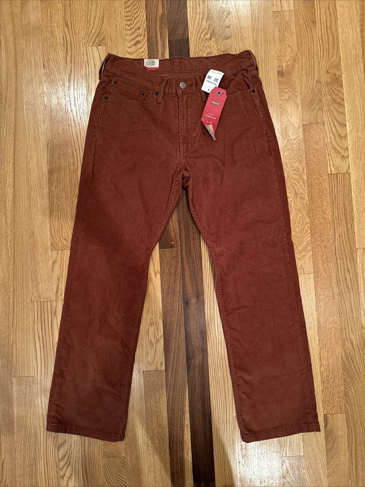 Levi's 514 Straight Fit Premium Stretch Corduroy Pants Burnt Orange Size 32/29