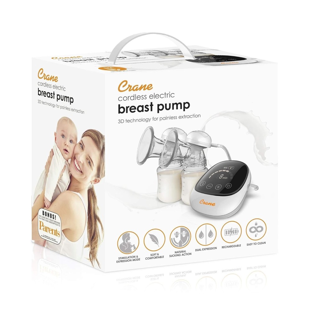 Cordless Double Electric Breast Pump with Closed System and Portable Design  