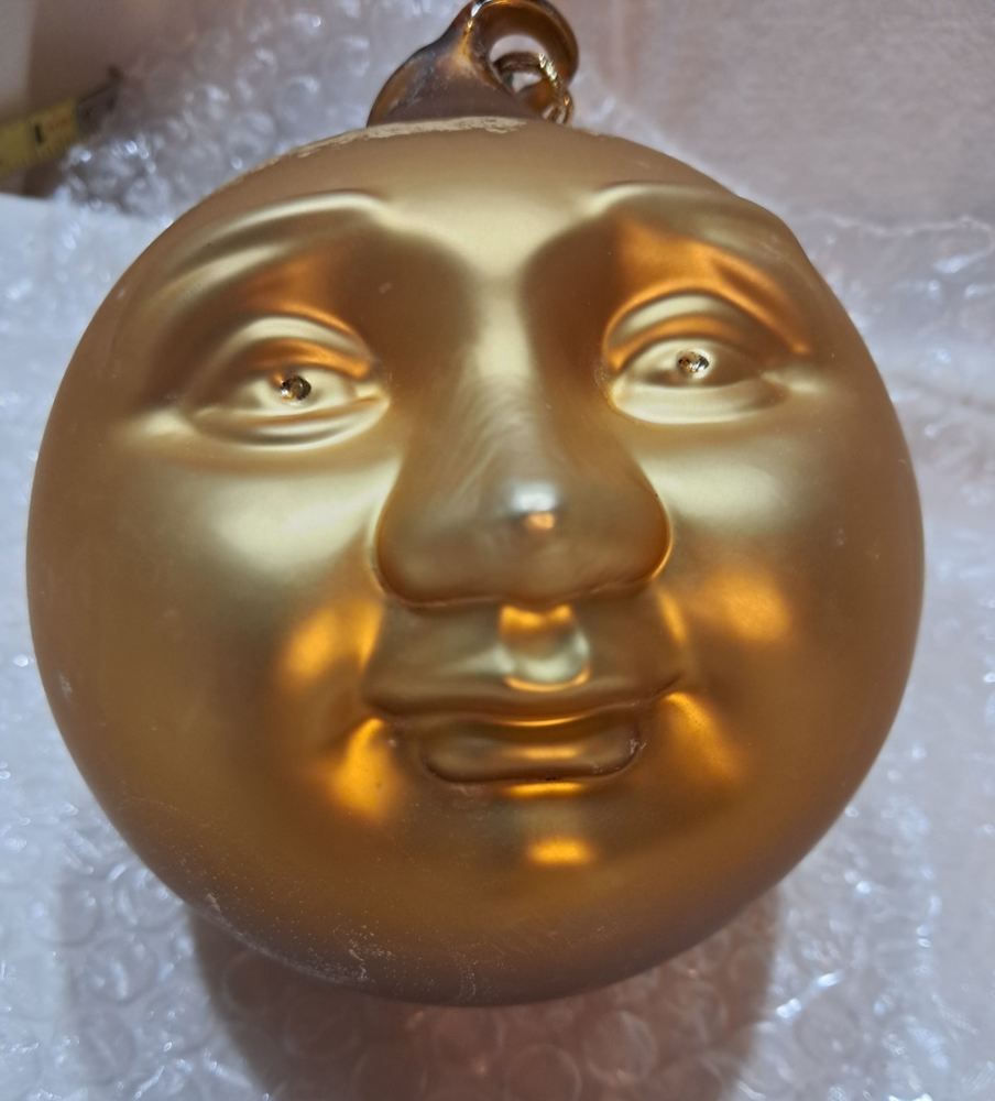 Department 56 Man In The Moon Face Vintage Ornament Mercury Glass 100MM