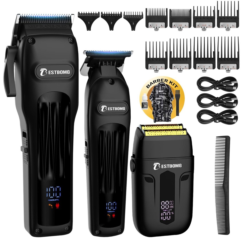 Professional Rechargeable Hair Clippers & Beard Trimmer for Men