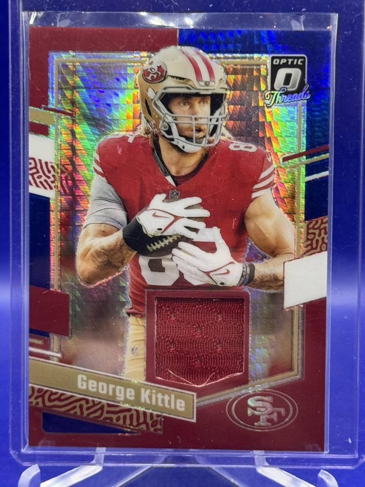 2023 Donruss Optic George Kittle DT-GK Blue Hyper Threads MEM 49ers Card