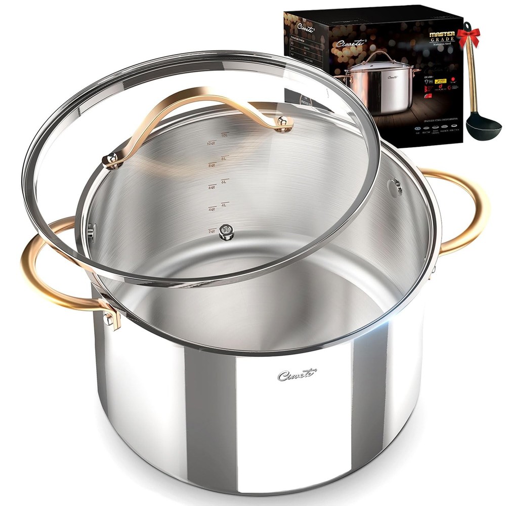 12 Quart Tri-Ply Stainless Steel Stock Pot with Lid – All-Clad Quality