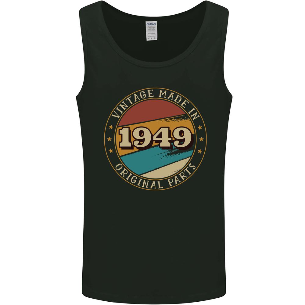76th Birthday Vintage Made In 1949 Mens Vest Tank Top