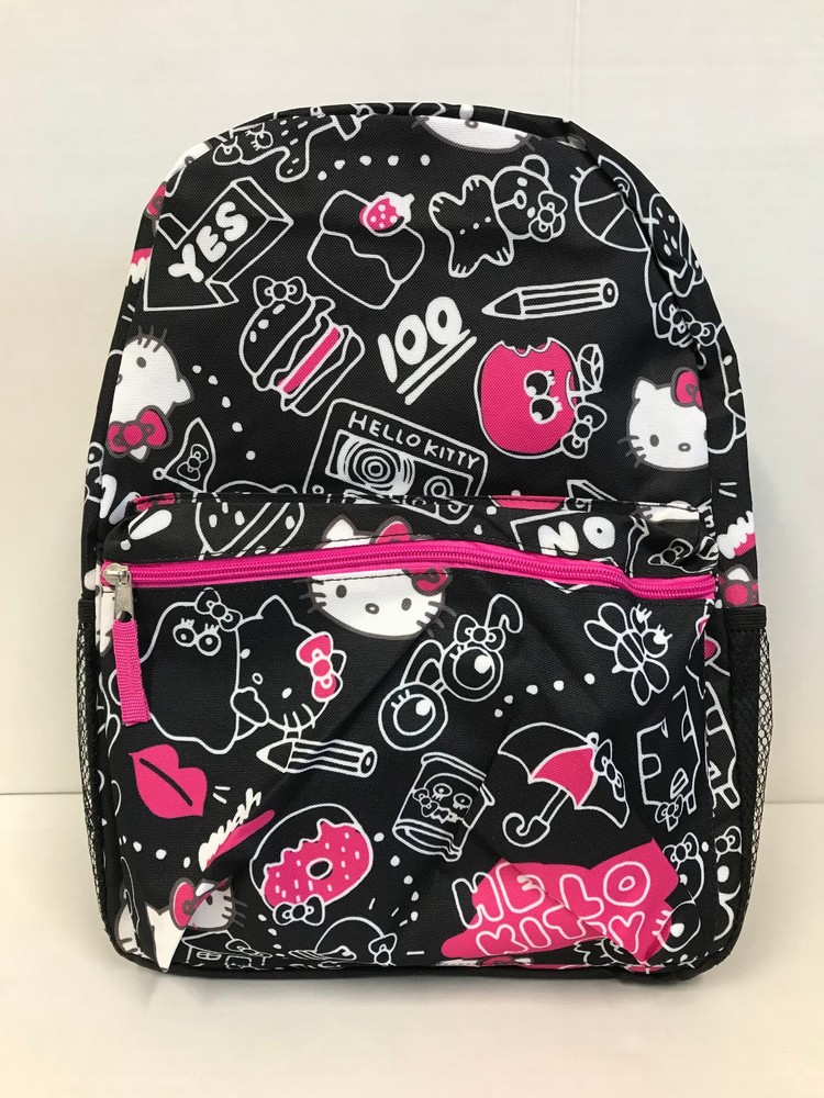 Large Backpack - Hello Kitty - Black Line-Art All-over Print 16