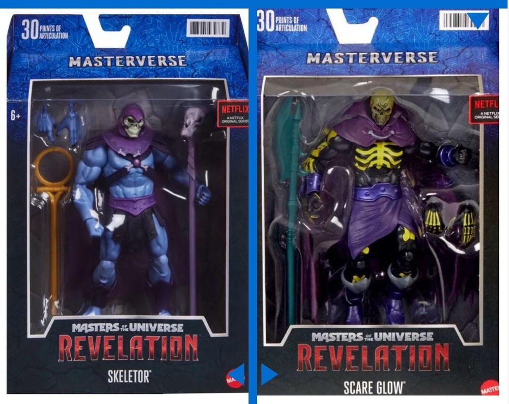 MOTU Revelation Masters of the Universe Skeletor & Scareglow Lot NIB