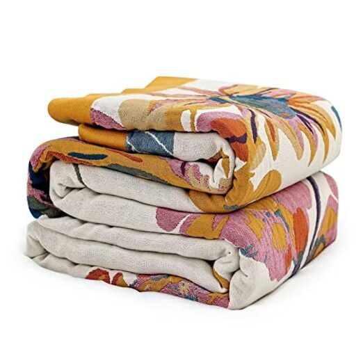 Boho Cotton Throw Blanket 60''x80'', Soft 60