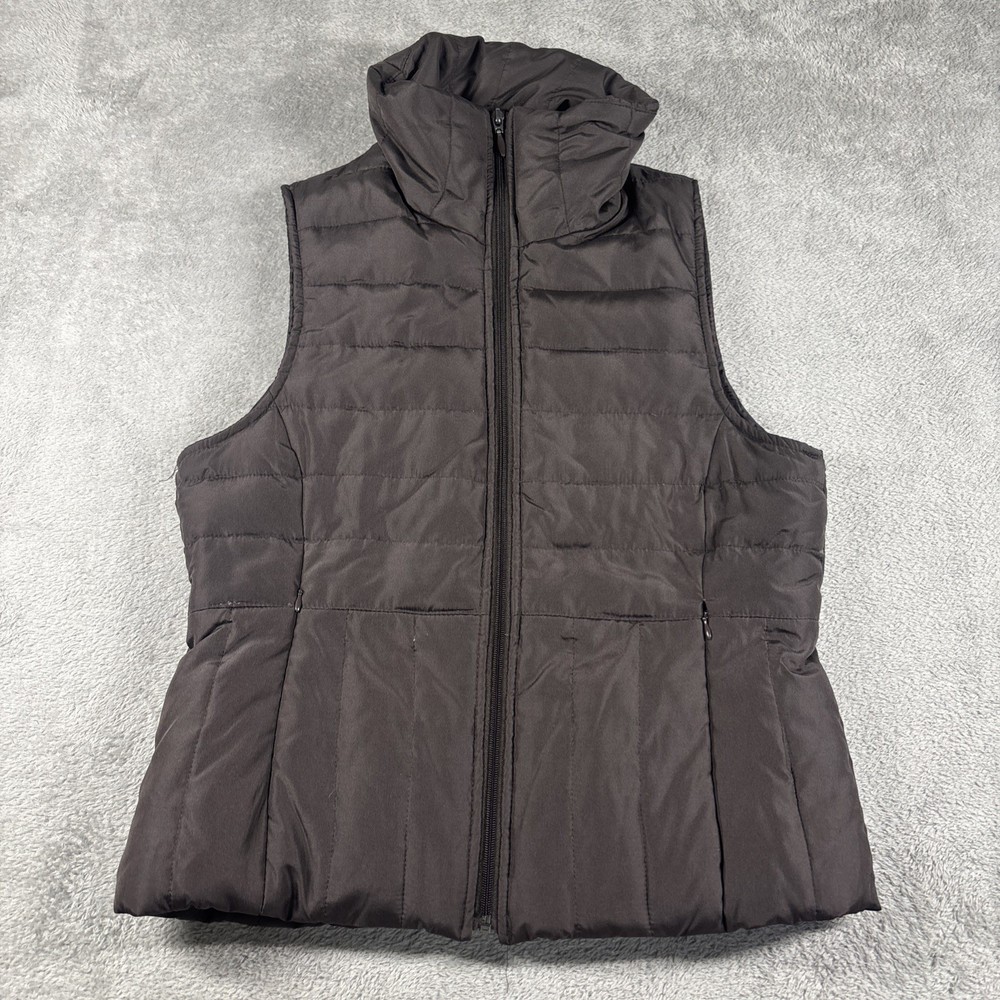 Kenneth Cole Reaction Women's Puffer Vest Full Zip Pockets Down Fill Brown M-image