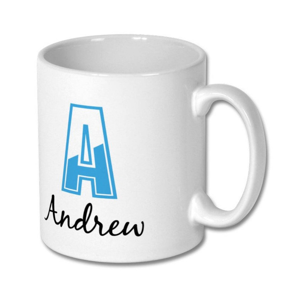 Personalised Mug Christmas Gift Fathers Day Mug Initial Name Mug Alphabet Mug
