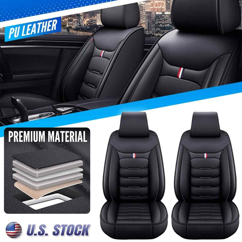 2pcs Front Full Set Car Leather Seat Covers Driver + Passenger For Tundra 2000+
