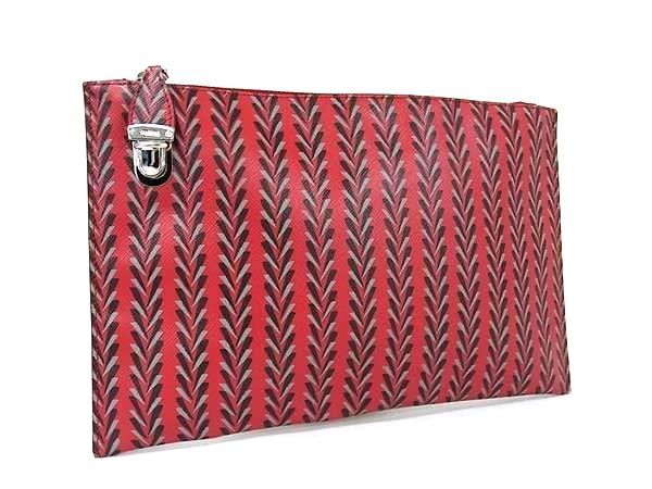 RARE PRADA Saffiano Leather Allover Pattern Clutch Bag Excellent Condition