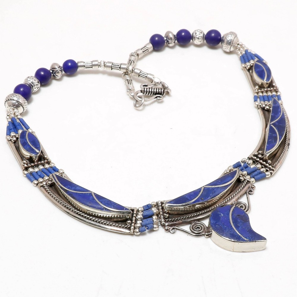 Lapis Lazuli Handmade Bohemian Ethnic Tribal Jewelry Nepali Necklace 18