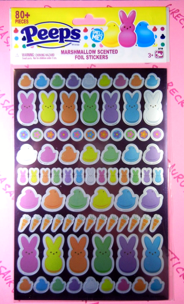 Easter Peeps Marshmallow Scented Foiled Sticker Pack