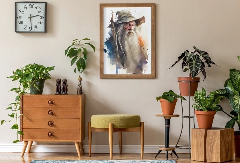 Gandalf Watercolor Sketch, Lord of the Rings Art