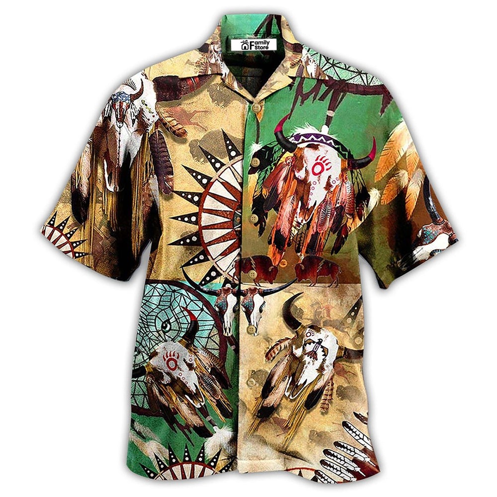 Native American Inspired Awesome Spirit Cool Vibrant Hawaiian Shirt for Casual Style and Cultural Flair