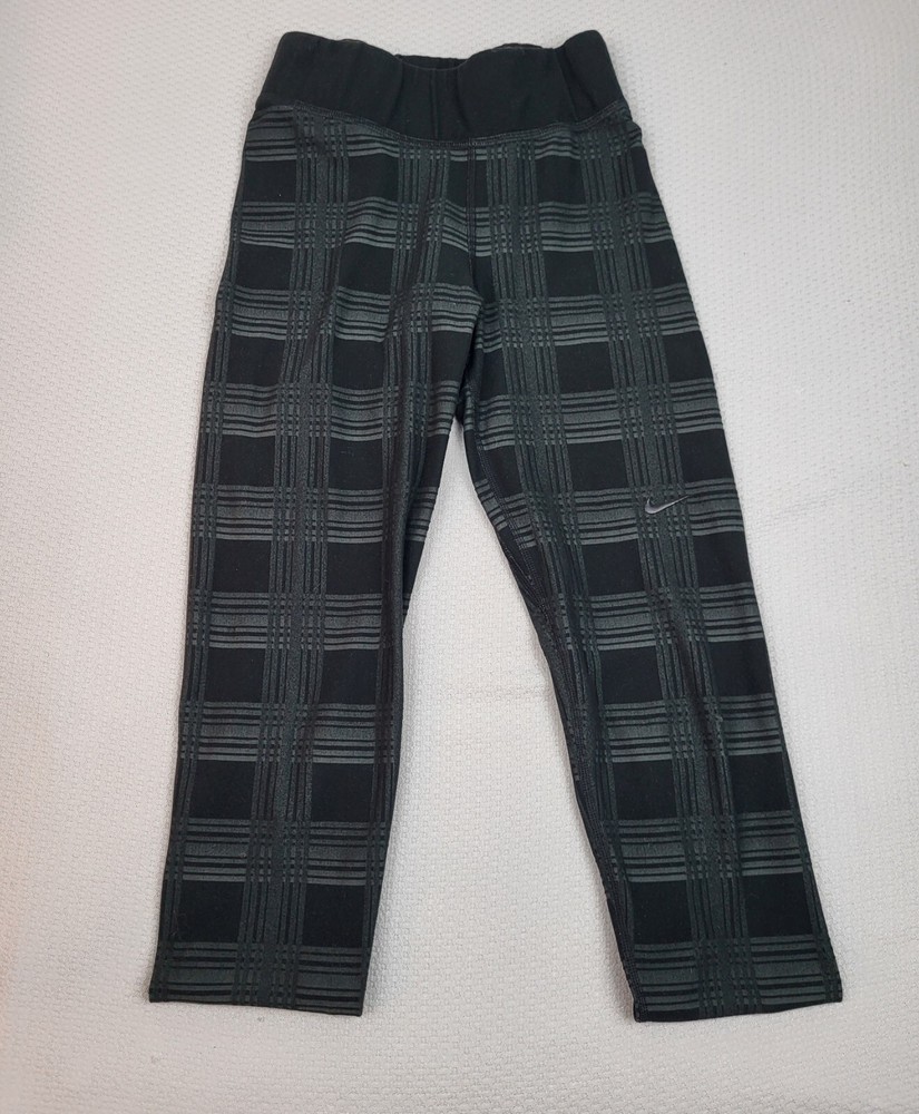 Nike Hyperwarm Training Leggings Womens Small Black Geometric Athleisure Yoga