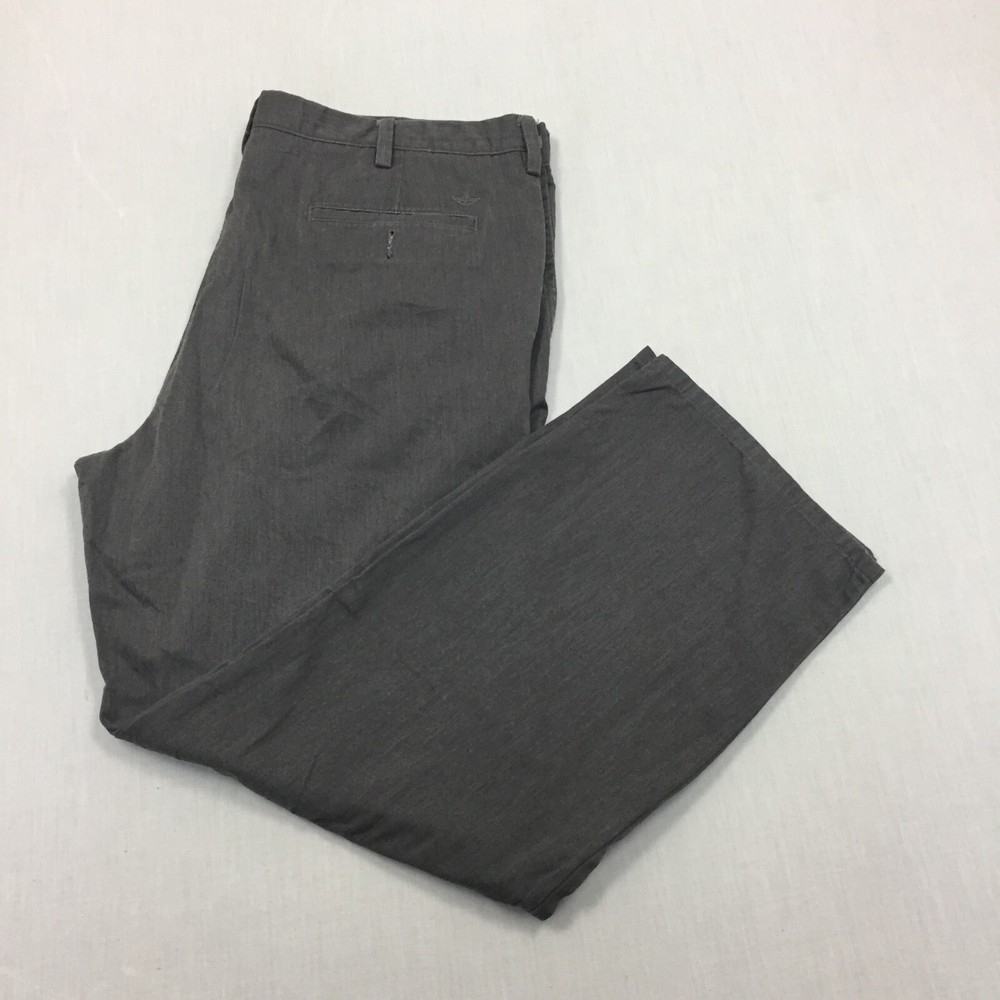 Dockers Chino Trousers Cotton Pants Straight Fit Mens Size 40W 30L Grey